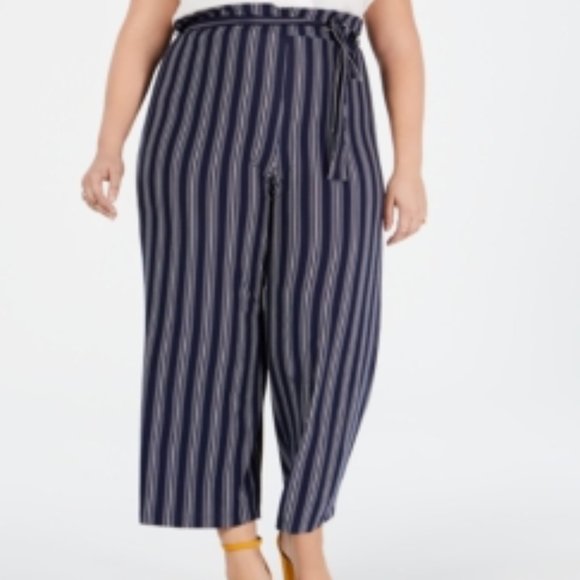 Monteau Trendy Plus Size Solid & Striped Jumpsuit - Picture 1 of 1